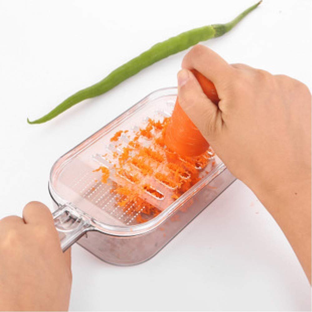 Japanbargain 1817, Large Japanese Kitchen Zester Grater Daikon Radish Grater Ginger Garlic Onion Wasabi Grater With Container, M